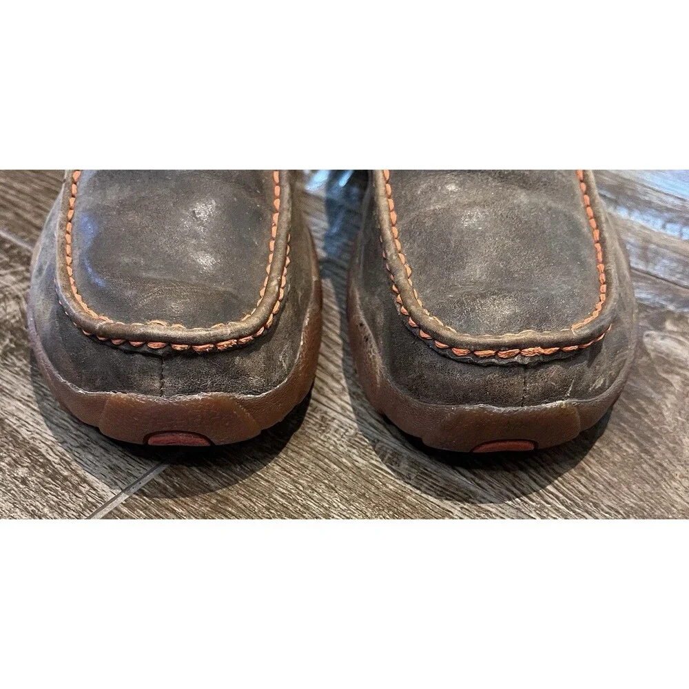 Twisted X Chukka Shoes Men's Size 9M Brown With Neon Orange MDM0019 Western Work